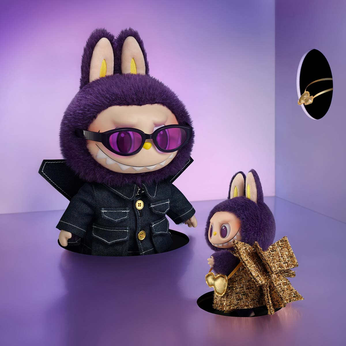 The Monsters tím Labubu Pronounce Wings Of Fortune Vinyl Plush Hanging Card 1