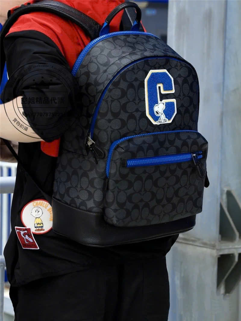 Ba lô Coach x Peanuts West Backpack In Signature Canvas With Snoopy 5