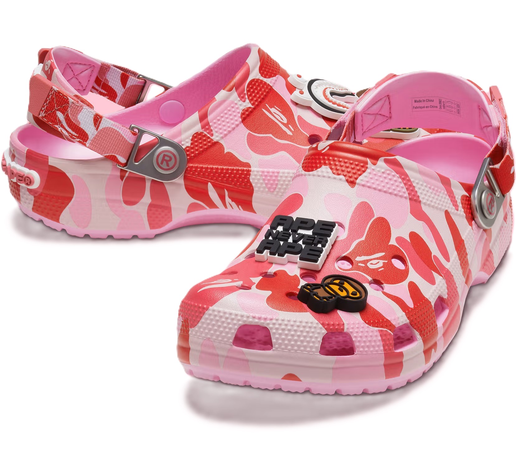Dép nữ Crocs x Bape Classic Clog Carnation A Bathing Ape ABC Camo Pink 209627-6I2 4