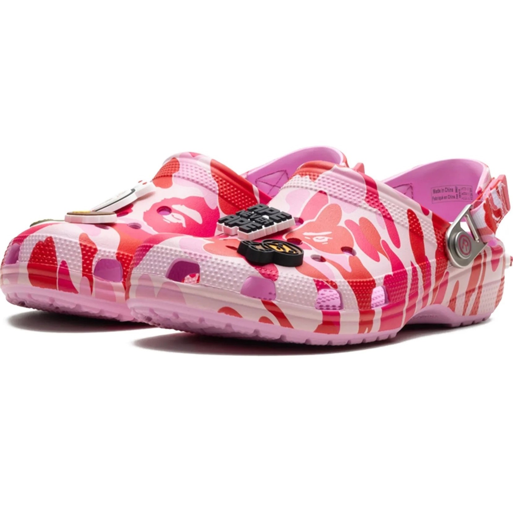 Dép nữ Crocs x Bape Classic Clog Carnation A Bathing Ape ABC Camo Pink 209627-6I2 12