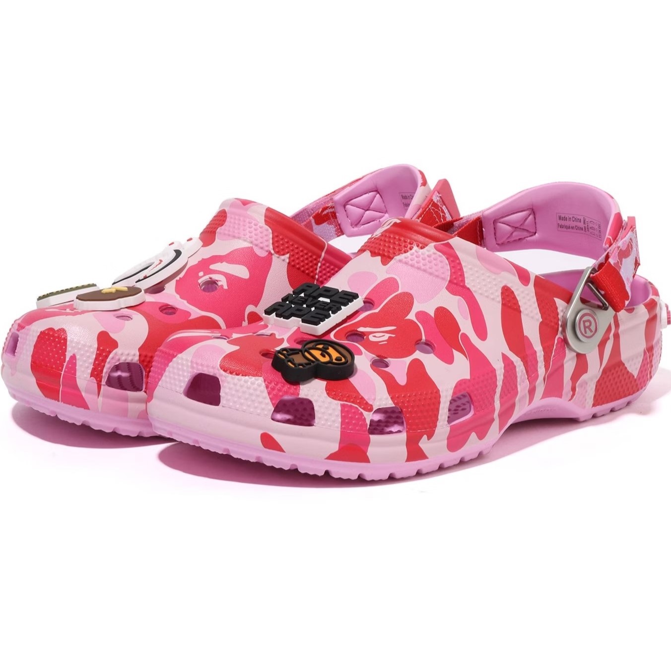 Dép nữ Crocs x Bape Classic Clog Carnation A Bathing Ape ABC Camo Pink 209627-6I2 13