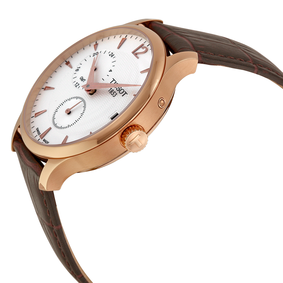ĐỒNG HỒ DÂY DA NAM TISSOT TRADITION GMT ROSE GOLD LEATHER STRAP WATCH T063.639.36.037.00 3