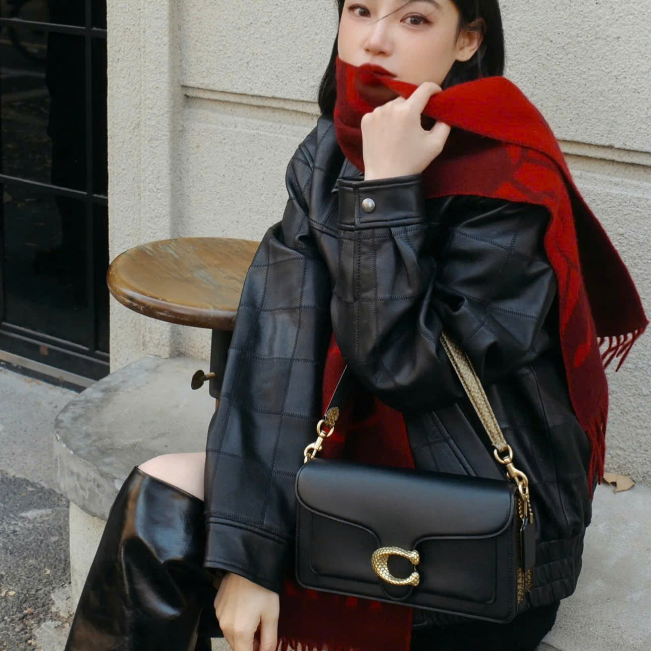 Túi đeo chéo Coach Tabby Shoulder Bag 26 With Snakeskin Detail CZ438 6