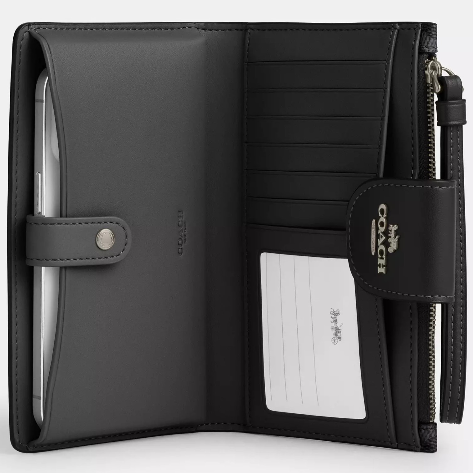 Ví điện thoại Coach Phone Wallet In Signature Canvas Gunmetal Charcoal Black CW780 2