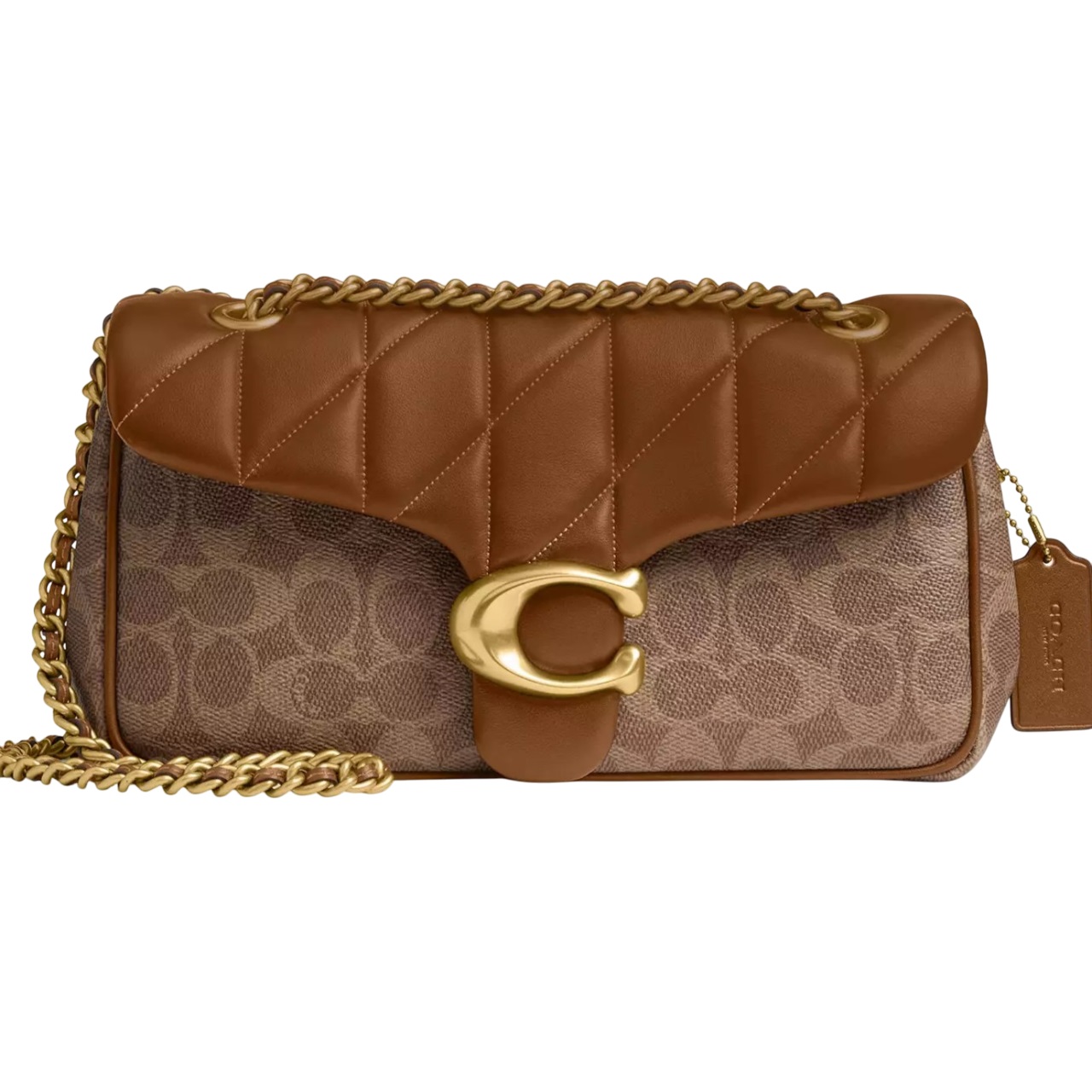 Túi đeo chéo Coach Tabby Shoulder Bag 26 In Signature Canvas With Quilting Brass Tan Brown CY815 2