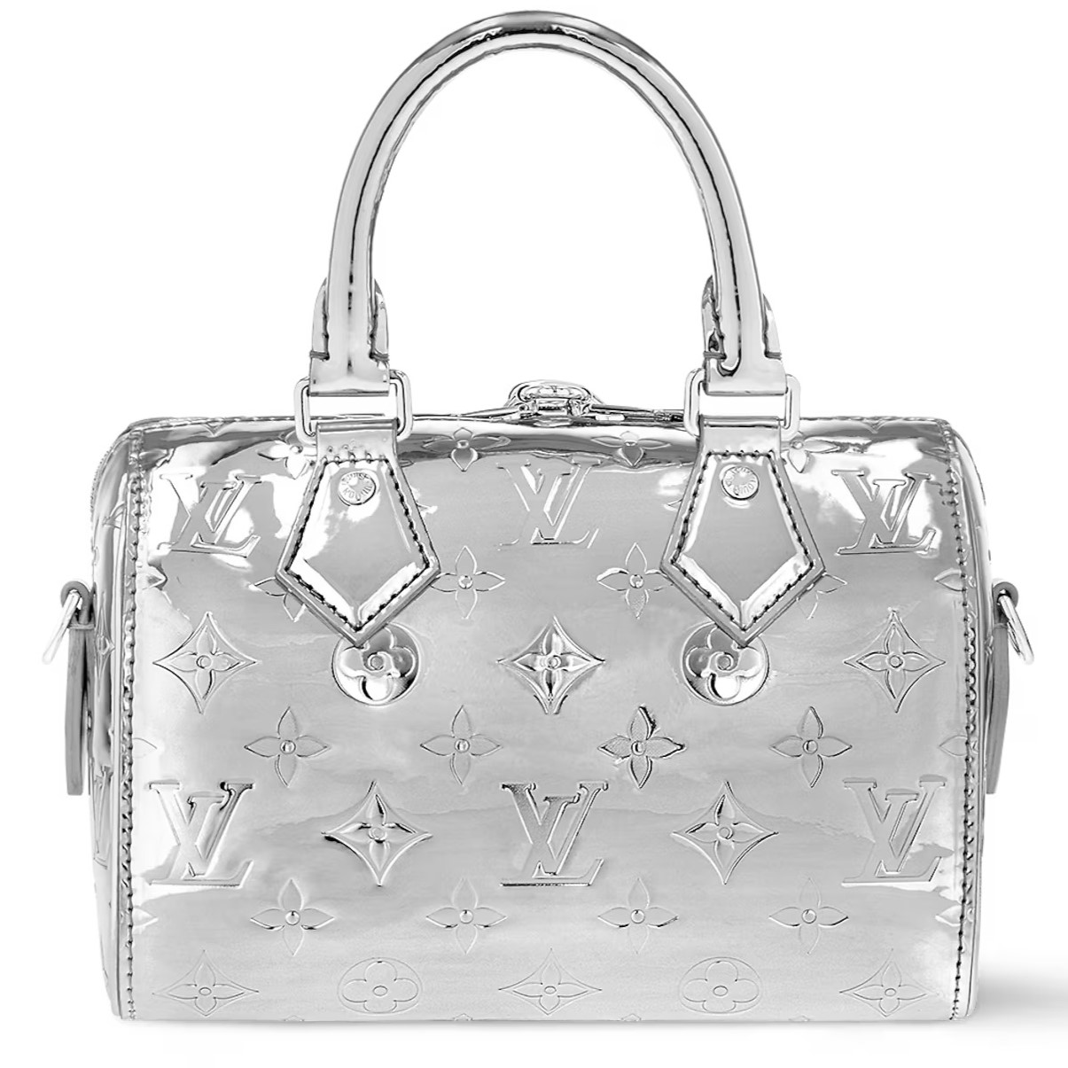 Túi xách LV nữ Ski Speedy Bandoulière 20 Monogram Embossed Coated Canvas Silver M11987 1