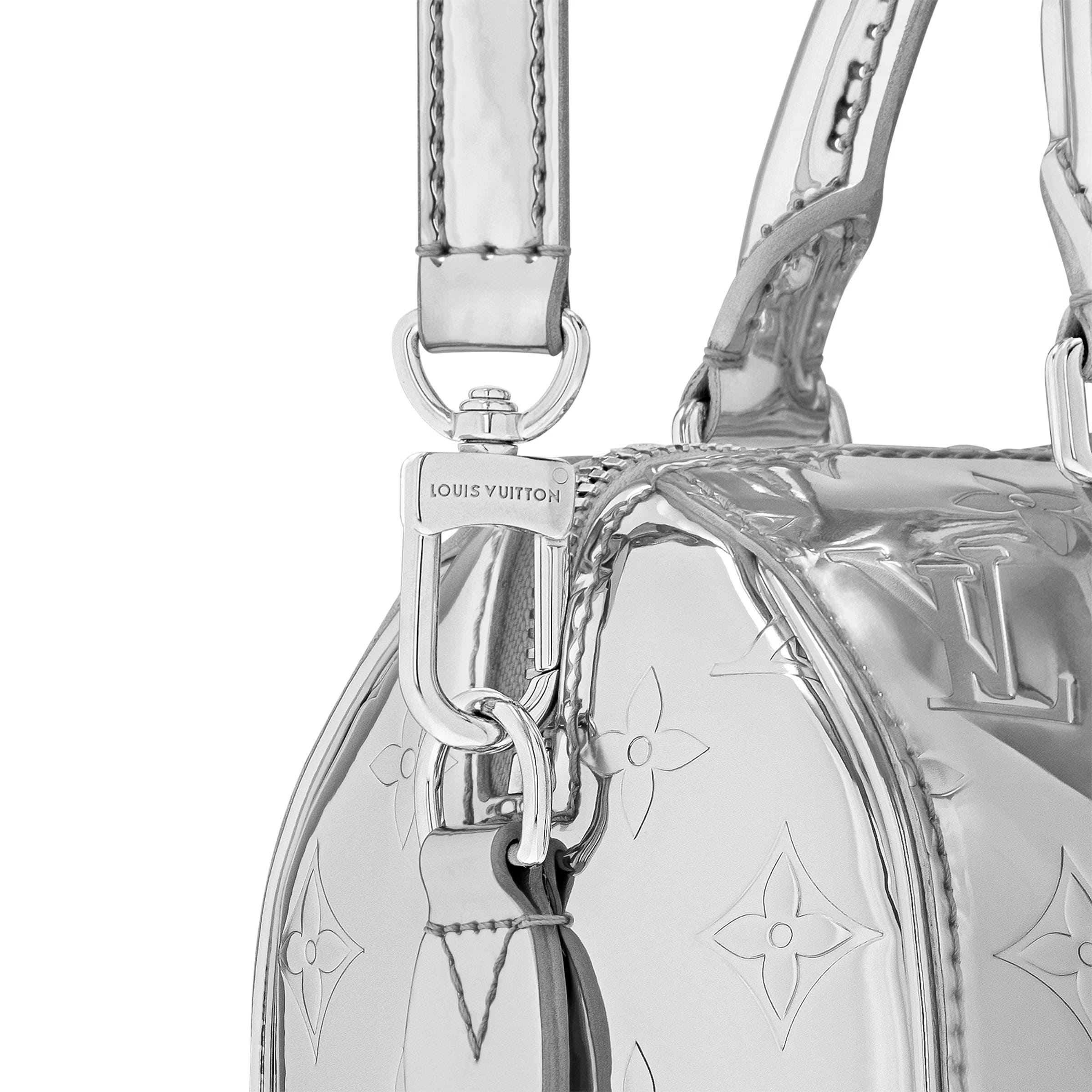 Túi xách LV nữ Ski Speedy Bandoulière 20 Monogram Embossed Coated Canvas Silver M11987 6