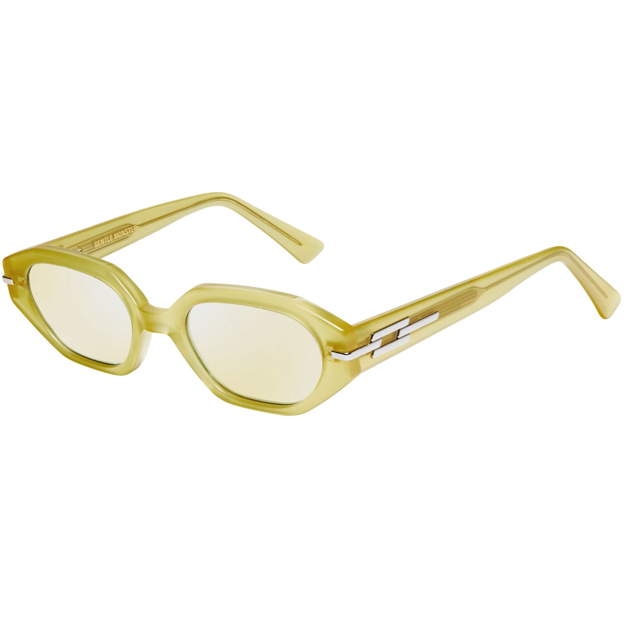 Kính Gentle Monster Corsica OL3 Gold Mirrored Lenses Olive Green Acetate Frame 1