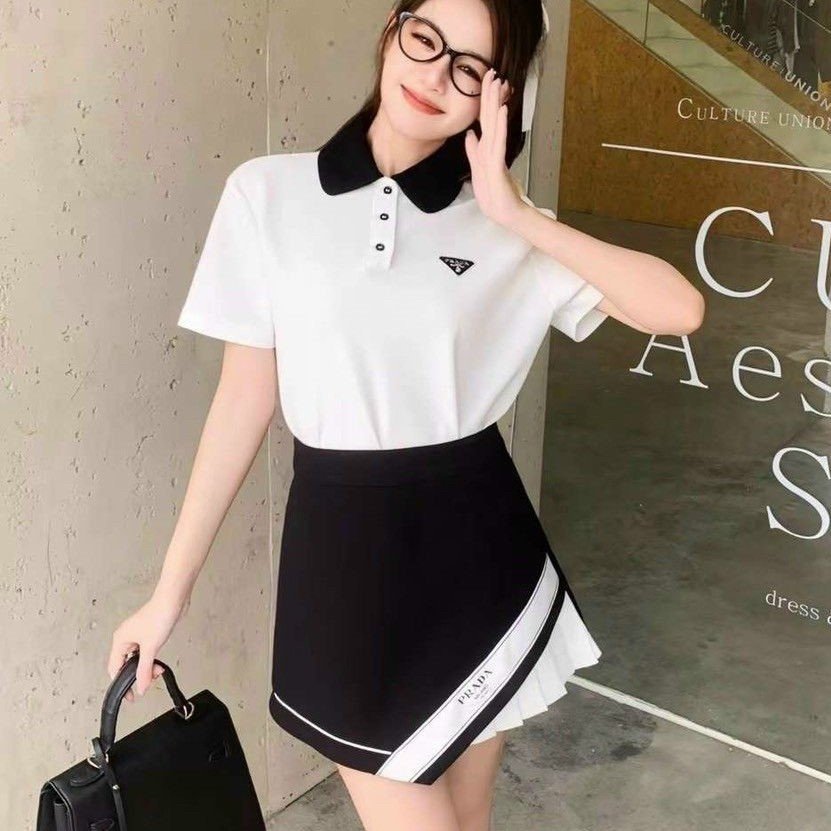 Set áo trắng quần váy đen Mochino - Bán sỉ thời trang mỹ phẩm