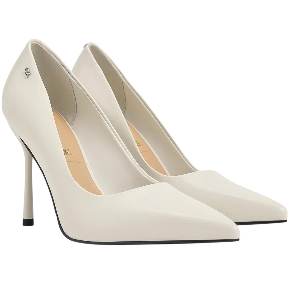 Giày cao gót nữ mũi nhọn Charles Keith Kyra Leather Pointed Toe Pumps Chalk SL1-60280472-1 5