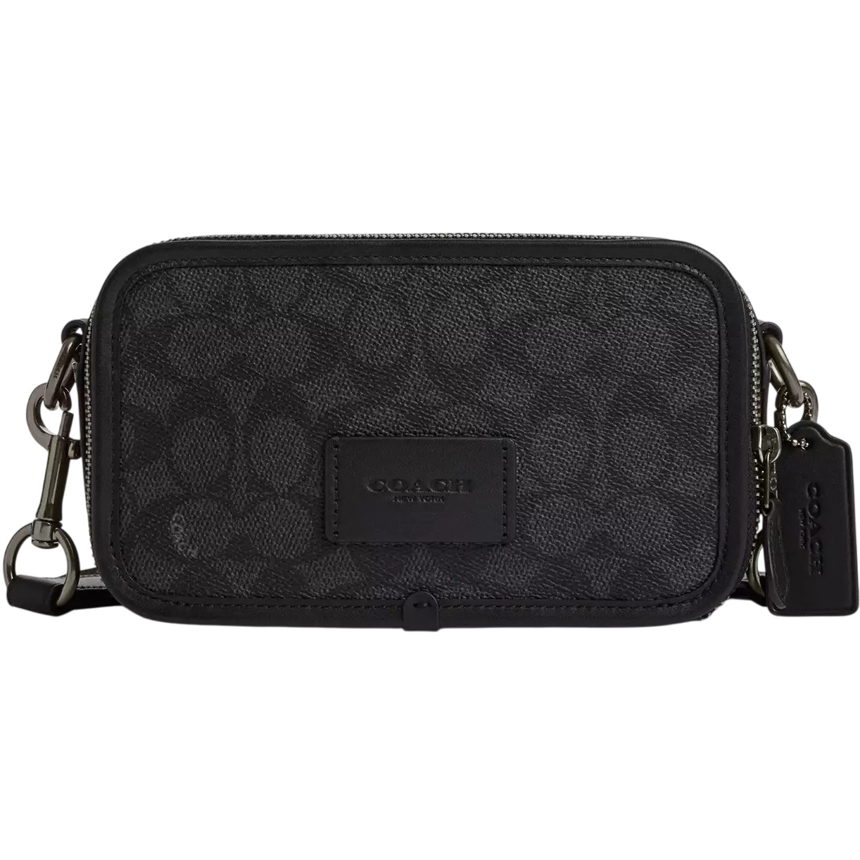 Túi đeo chéo Coach Nam Wyatt Crossbody Bag In Signature Canvas Gunmetal Charcoal Black CW365 3