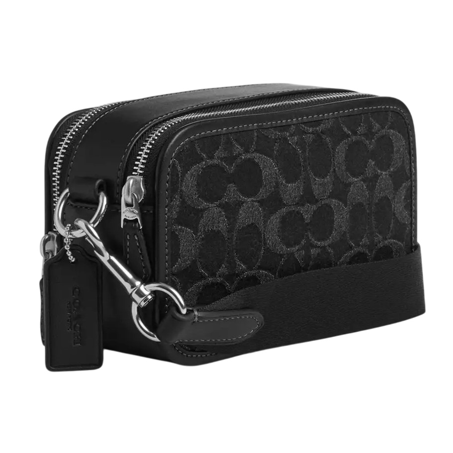 Túi đeo chéo Coach Nam Wyatt Crossbody Bag In Signature Denim Black CAJ35 4