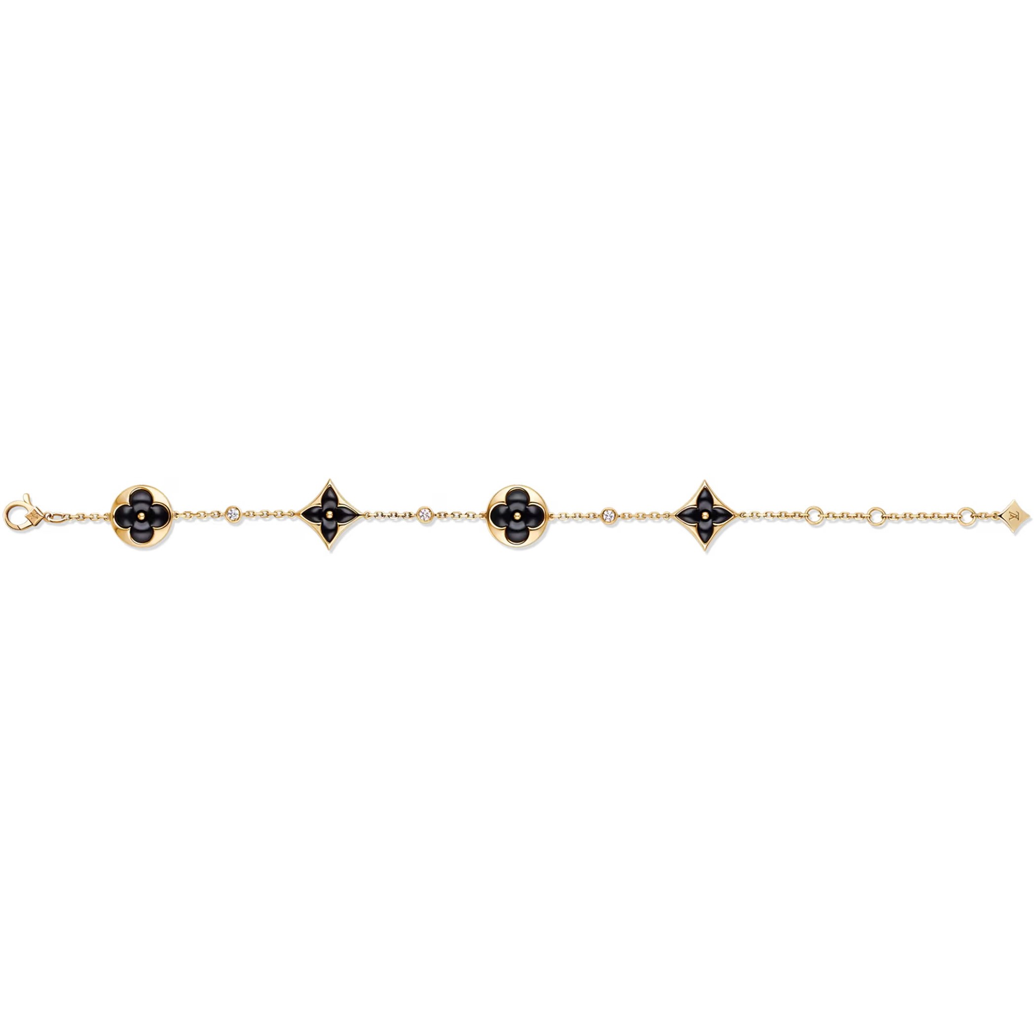Vòng tay nữ Louis Vuitton Color Blossom BB Multi-Motif Bracelet Yellow Gold Onyx and Diamonds 3