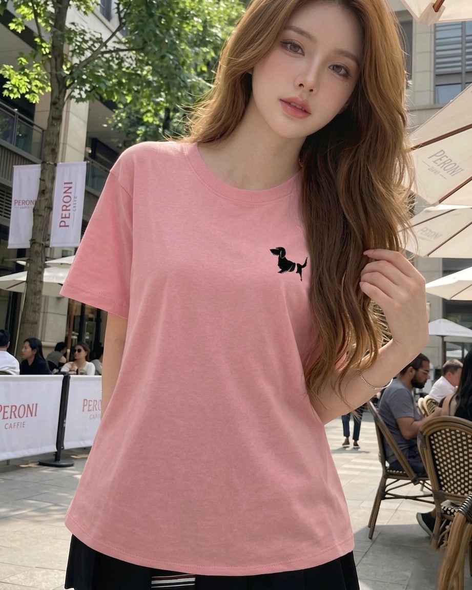 Áo thun nữ phom rộng nhiều màu Thom Browne họa tiết cún 8