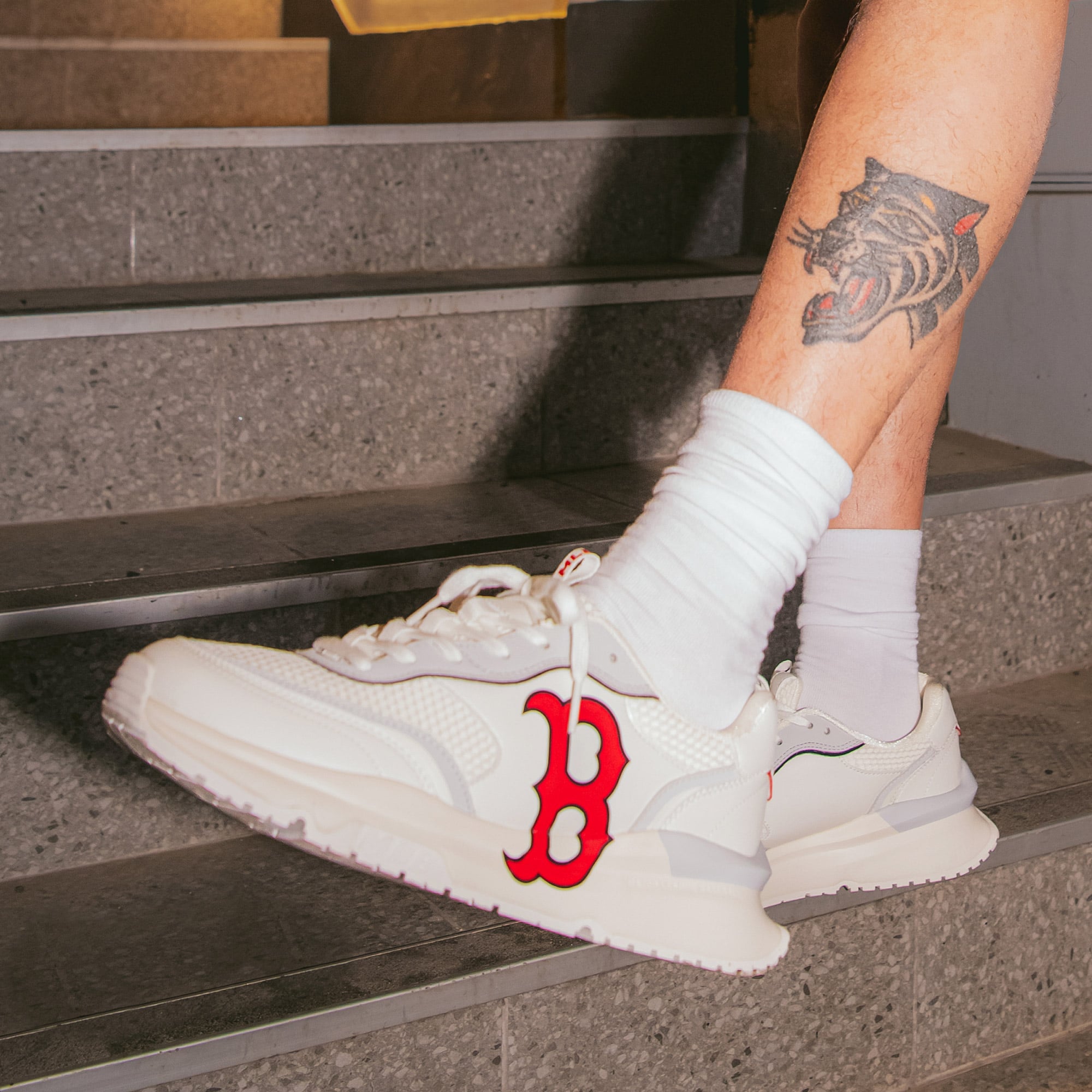 GIÀY THỂ THAO SNEAKER MLB B CHUNKY RUNNER BOSTON RED SOX IVORY CREAM 3ASHRJ13N-43IVS 3