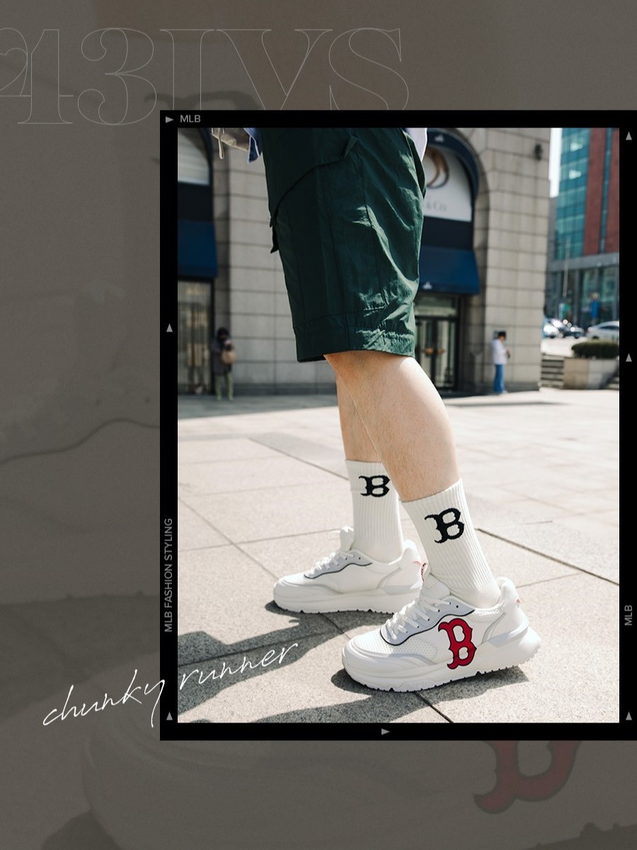GIÀY THỂ THAO SNEAKER MLB B CHUNKY RUNNER BOSTON RED SOX IVORY CREAM 3ASHRJ13N-43IVS 16