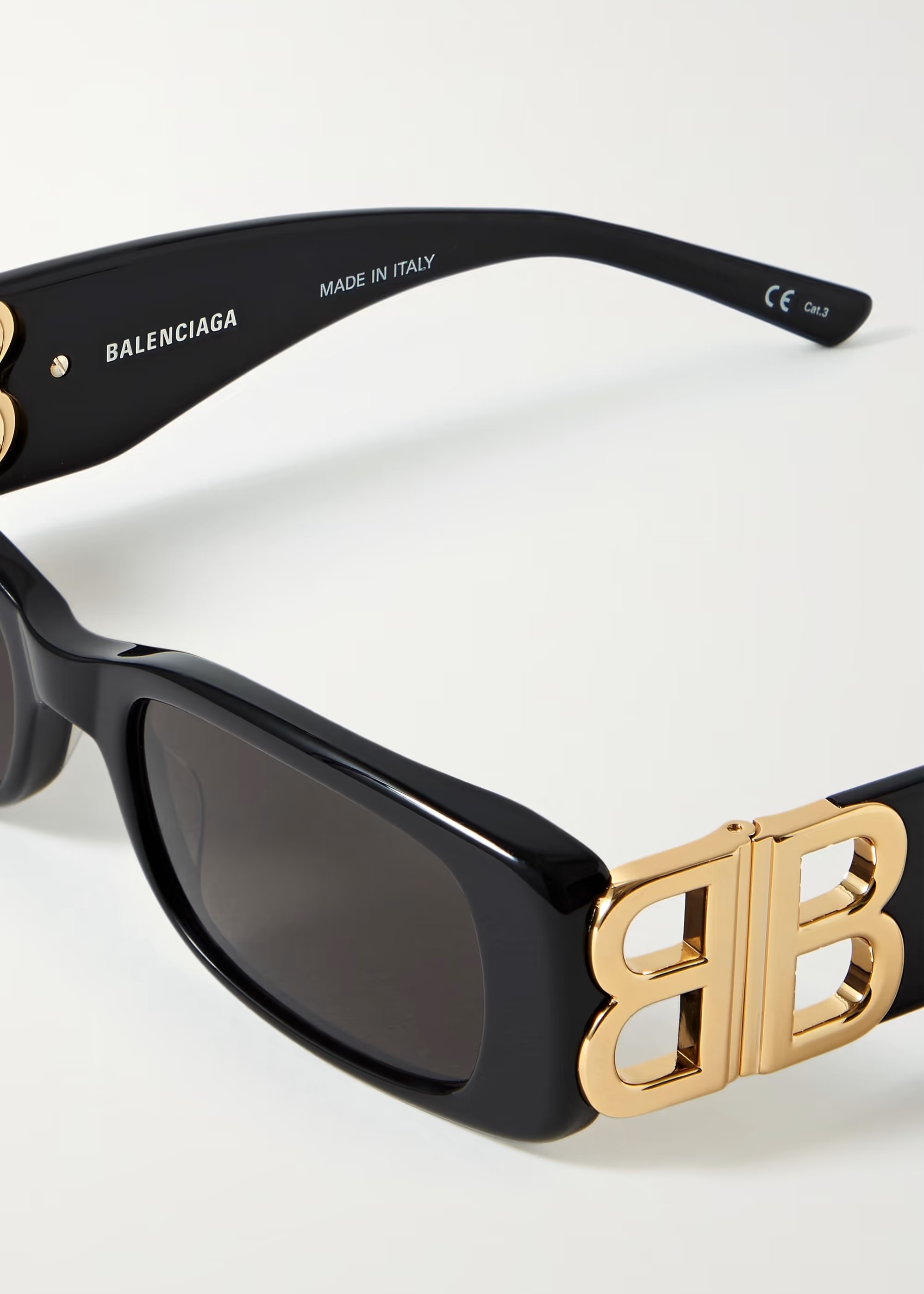 MẮT KÍNH UNISEX BALENCIAGA DYNASTY BB RECTANGLE SQUARE FRAME ACETATE AND GOLD TONE SUNGLASSES BB0096S 3