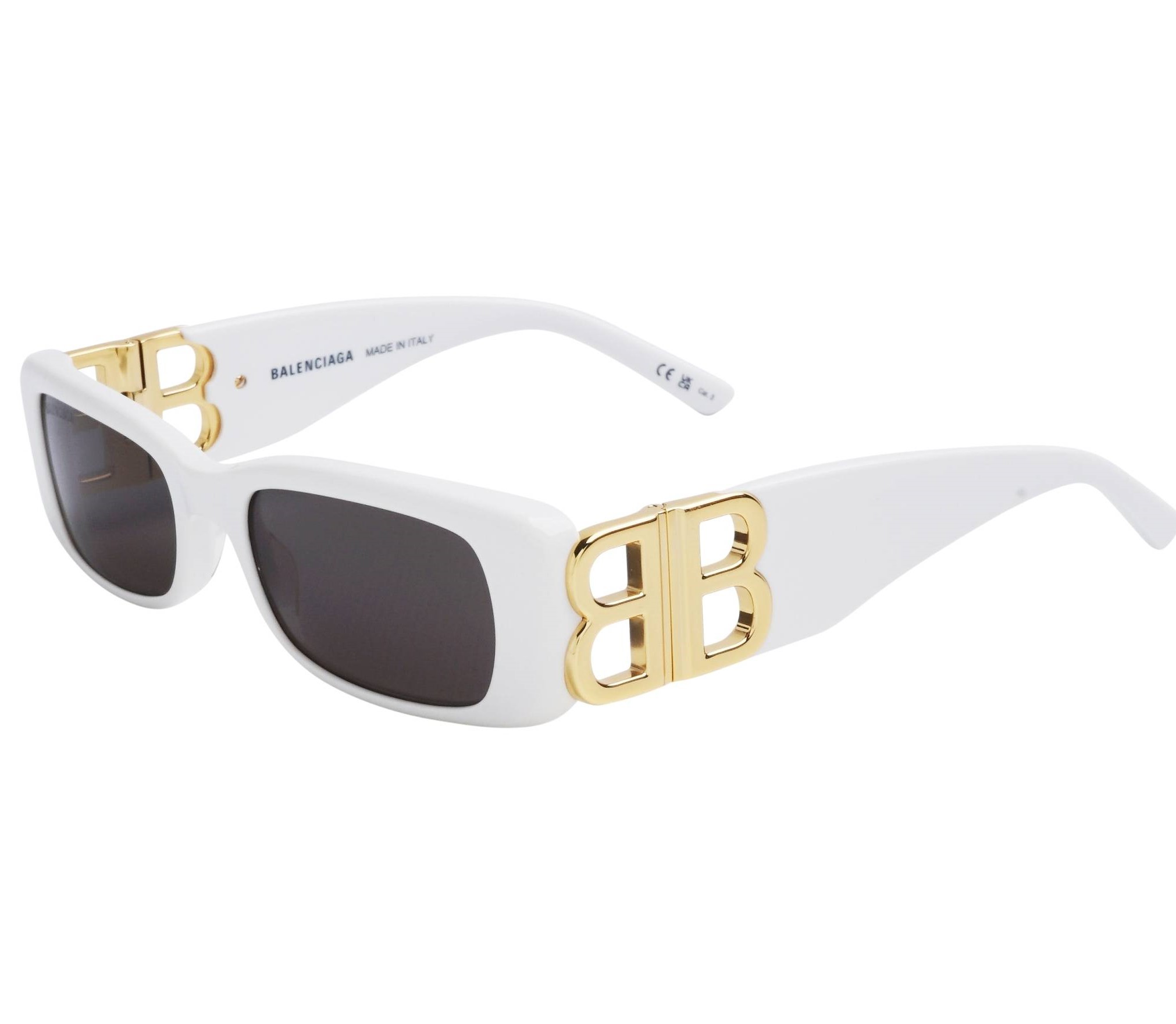 MẮT KÍNH UNISEX BALENCIAGA DYNASTY BB RECTANGLE SQUARE FRAME ACETATE AND GOLD TONE SUNGLASSES BB0096S 8