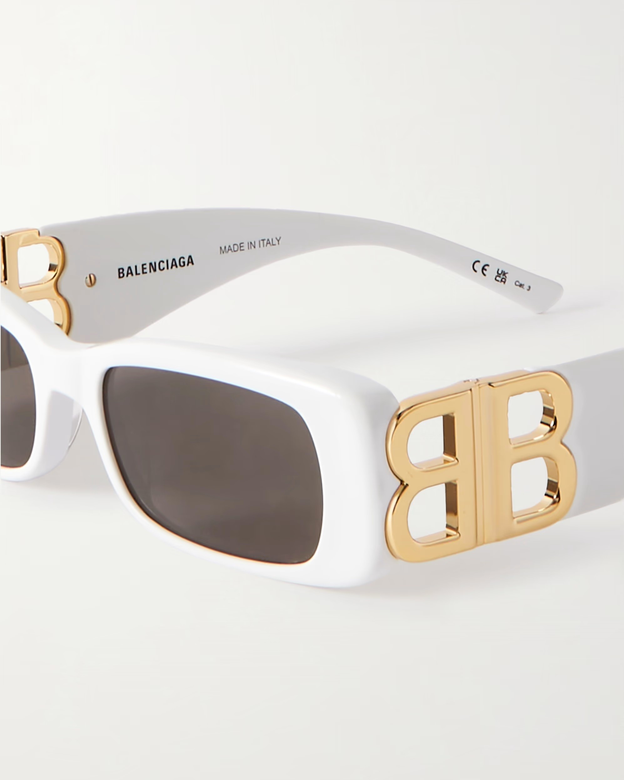 MẮT KÍNH UNISEX BALENCIAGA DYNASTY BB RECTANGLE SQUARE FRAME ACETATE AND GOLD TONE SUNGLASSES BB0096S 12