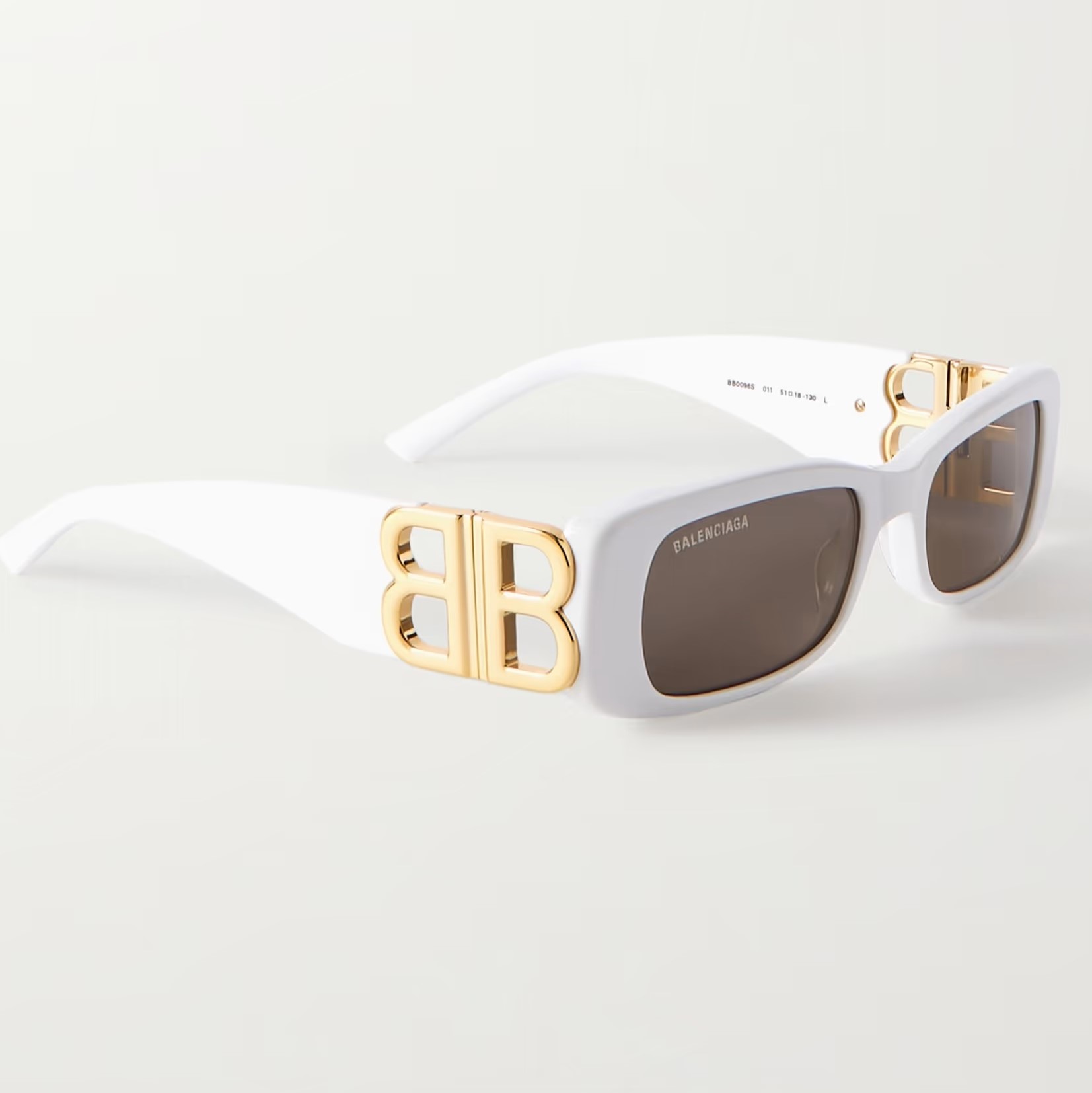 MẮT KÍNH UNISEX BALENCIAGA DYNASTY BB RECTANGLE SQUARE FRAME ACETATE AND GOLD TONE SUNGLASSES BB0096S 10