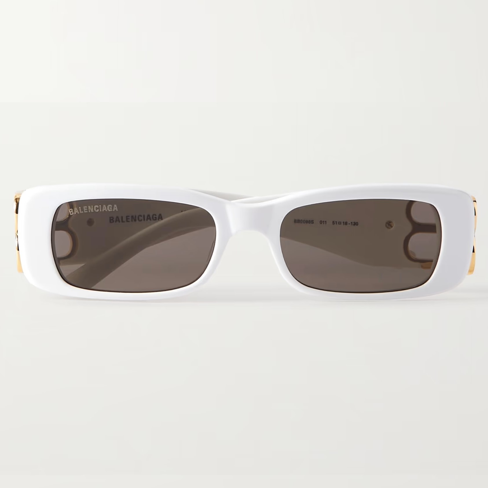 MẮT KÍNH UNISEX BALENCIAGA DYNASTY BB RECTANGLE SQUARE FRAME ACETATE AND GOLD TONE SUNGLASSES BB0096S 21