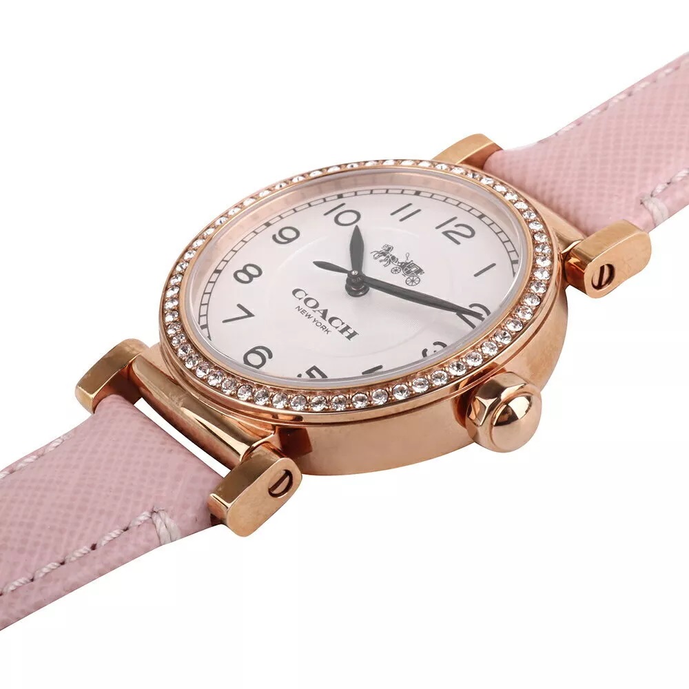 ĐỒNG HỒ ĐEO TAY NỮ COACH WOMEN MADISON PINK LEATHER STRAP GLITZ ROSE GOLD WATCH 14503395 4
