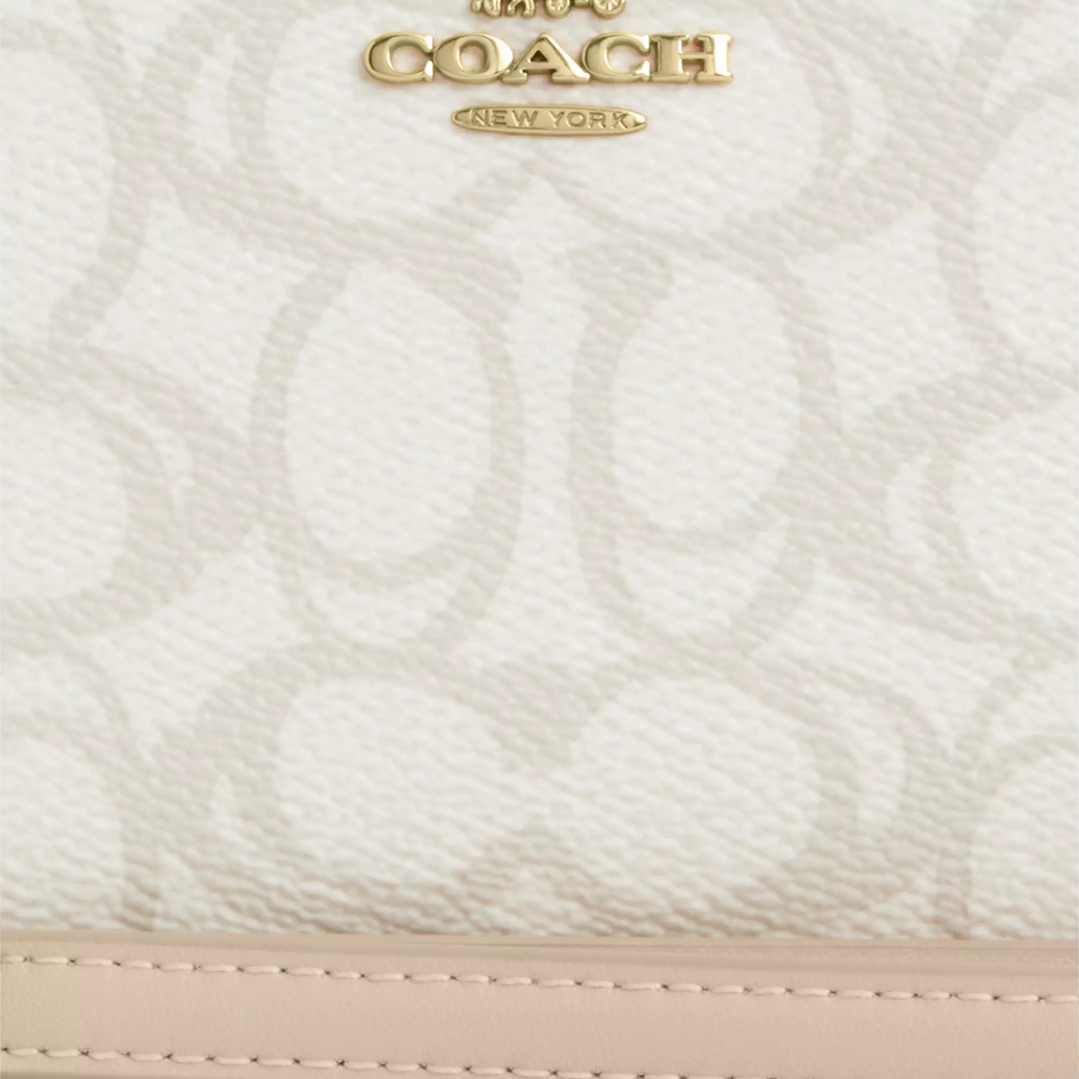 Ví cầm tay Coach dài Long Zip Around Wallet In Sketch Signature Canvas Ivory CBO02 1
