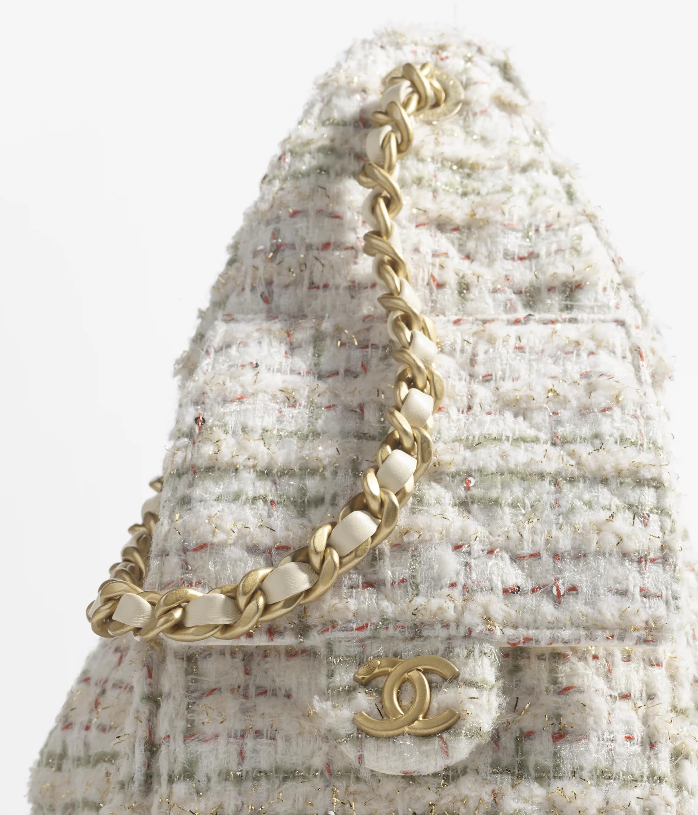 Túi nữ Chanel 25 Small Handbag Wool Tweed Ecru Khaki 2