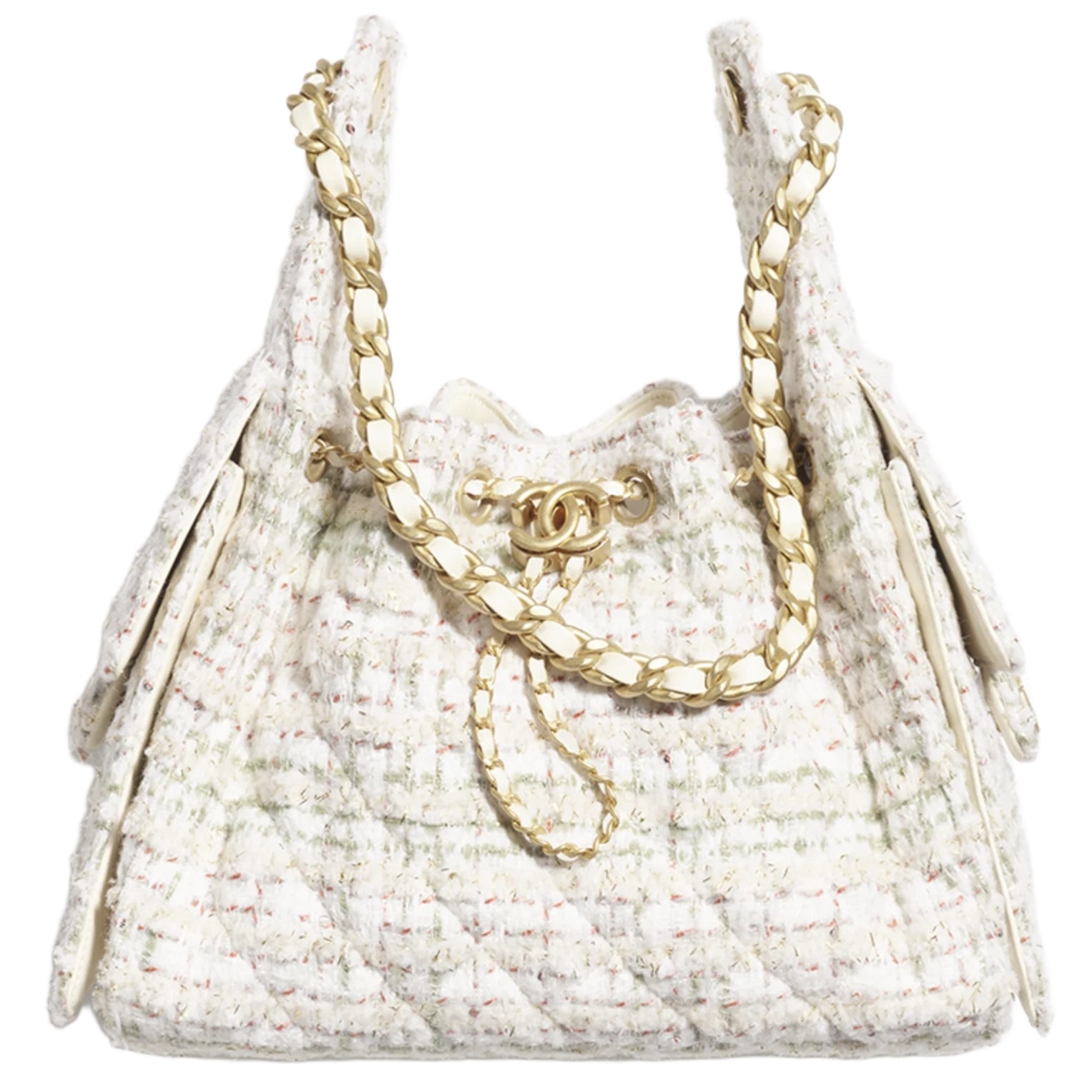 Túi nữ Chanel 25 Small Handbag Wool Tweed Ecru Khaki 4