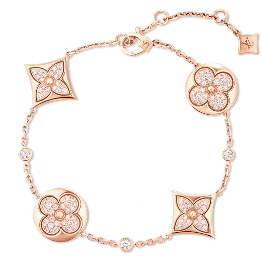 Lắc tay LV Louis Vuitton Color Blossom BB Multi-Motifs Bracelet Pink Gold And Diamonds Q95650 3
