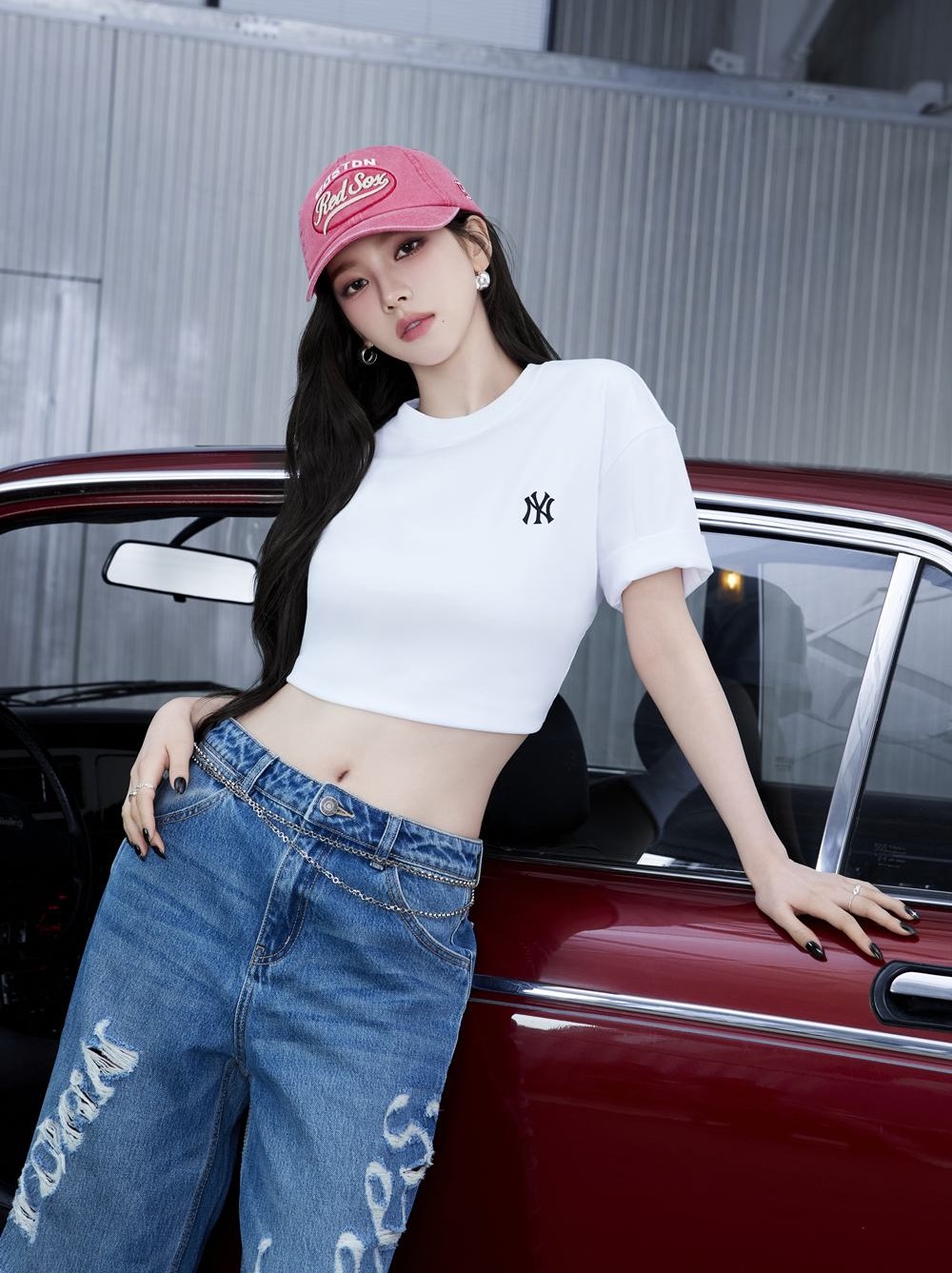 Nón kết MLB Varsity Vintage Culsive Stitch Unstructured Ball Cap Boston Red Sox Red 3ACPV165N-43RDD 1