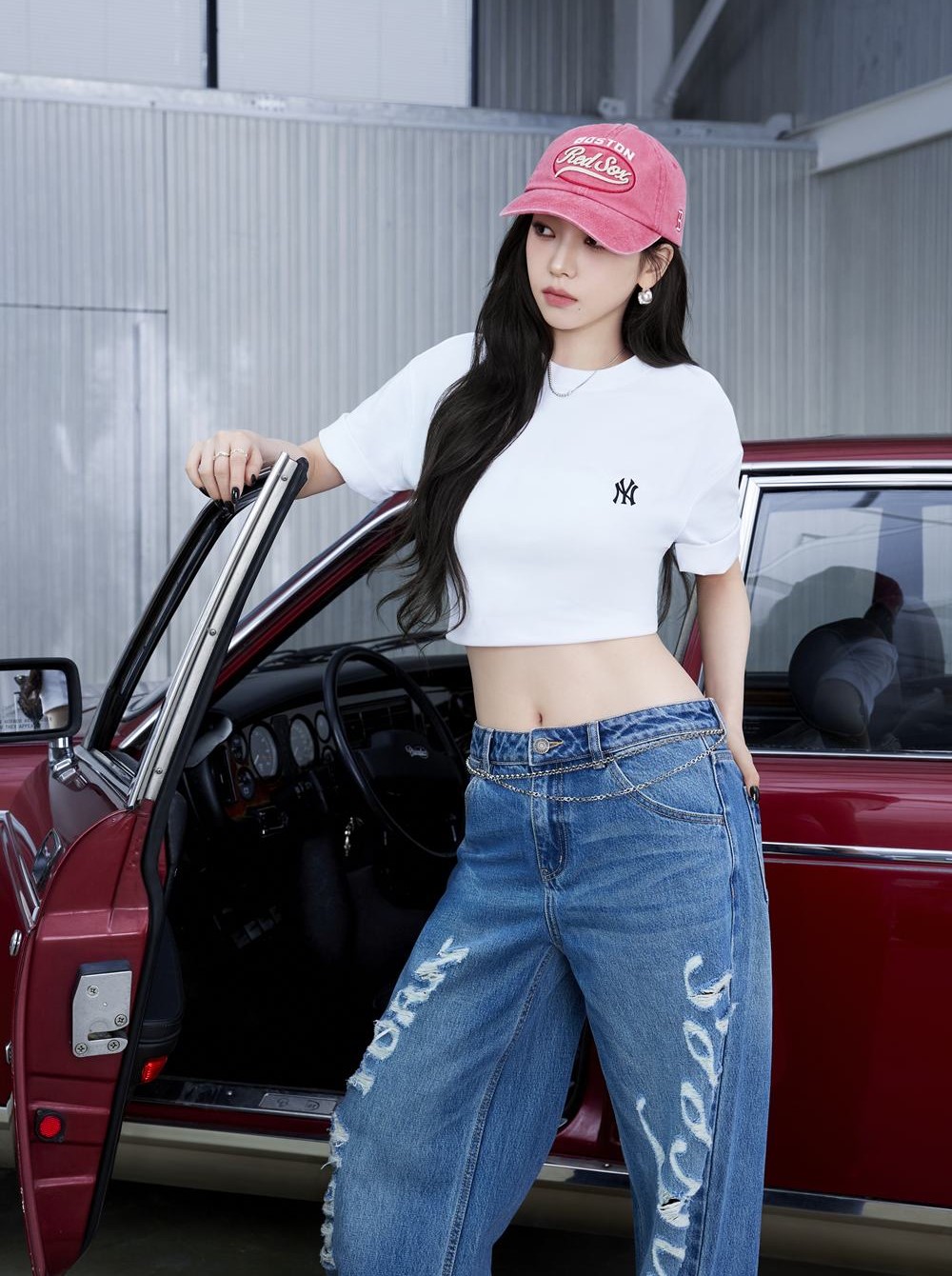 Nón kết MLB Varsity Vintage Culsive Stitch Unstructured Ball Cap Boston Red Sox Red 3ACPV165N-43RDD 7