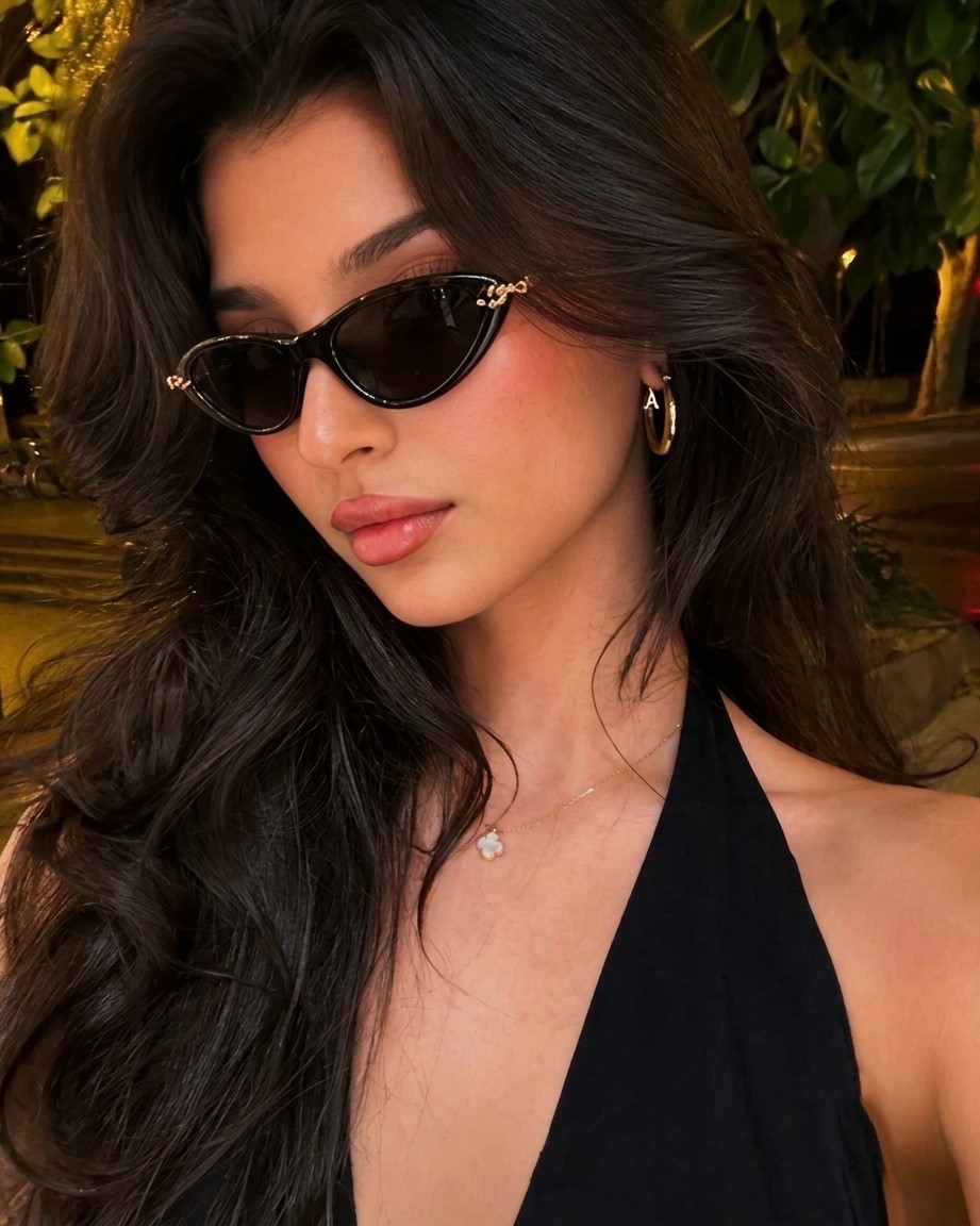 Mắt kính Bottega Veneta Retro Narrow Cat Eye Sunglasses BV1390S 001 10