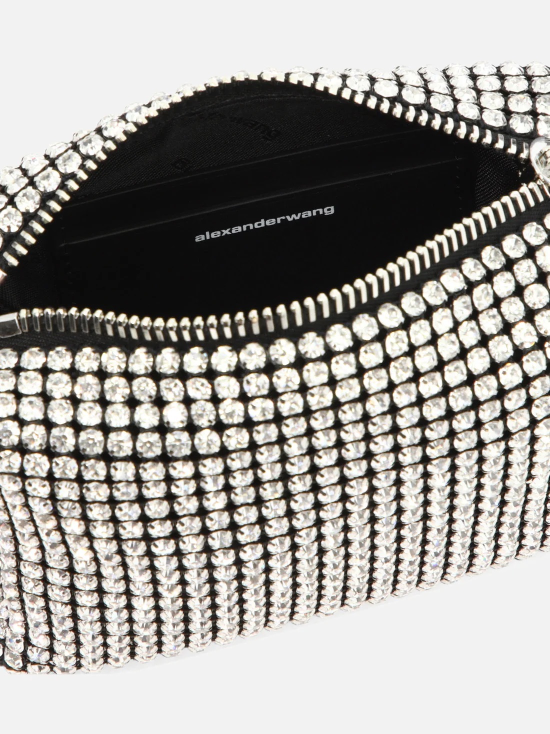 Túi đeo chéo nữ Alexander Wang Heiress Pouch In Crystal Mesh 2