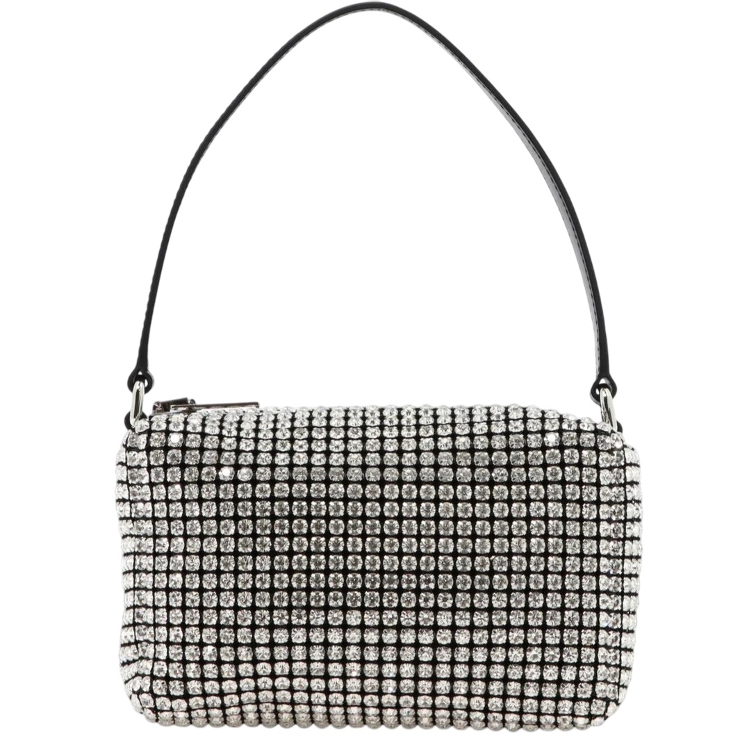 Túi đeo chéo nữ Alexander Wang Heiress Pouch In Crystal Mesh 8