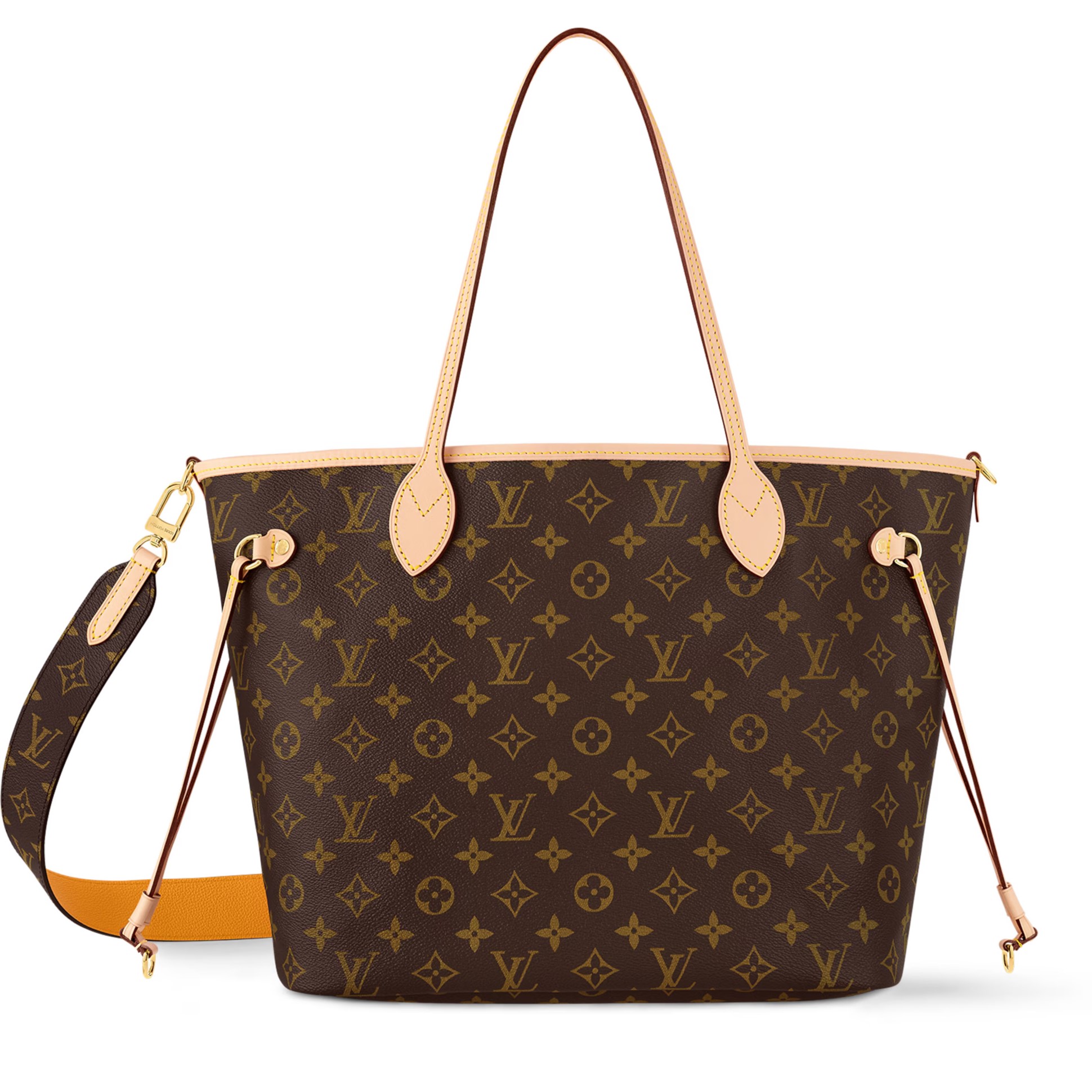 Túi tote LV Louis Vuitton Neverfull Bandoulière Inside Out MM Monogram Jaune Safran M12096 1