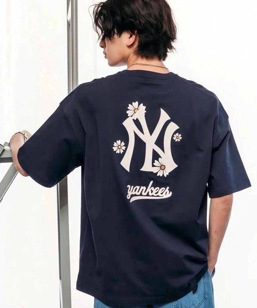 Áo thun unisex New Era New York Yankees Flowers T-shirt Navy 1