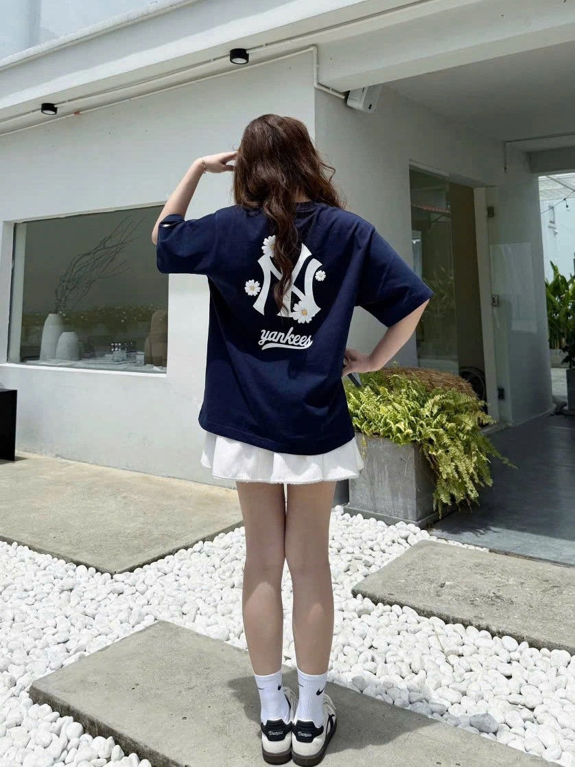 Áo thun unisex New Era New York Yankees Flowers T-shirt Navy 6