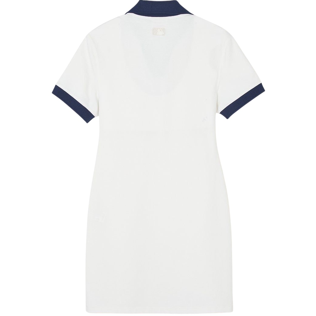 Áo đầm polo MLB Varsity Lettering Pique Dress NY New York Yankees Ivory 3FOPV0143-50IVS 5