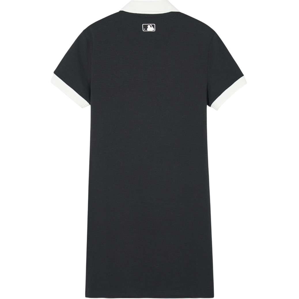 Áo đầm MLB cổ bẻ tay ngắn Varsity Lettering Pique Dress NY New York Yankees Black 3FOPV0143-50BKS 4