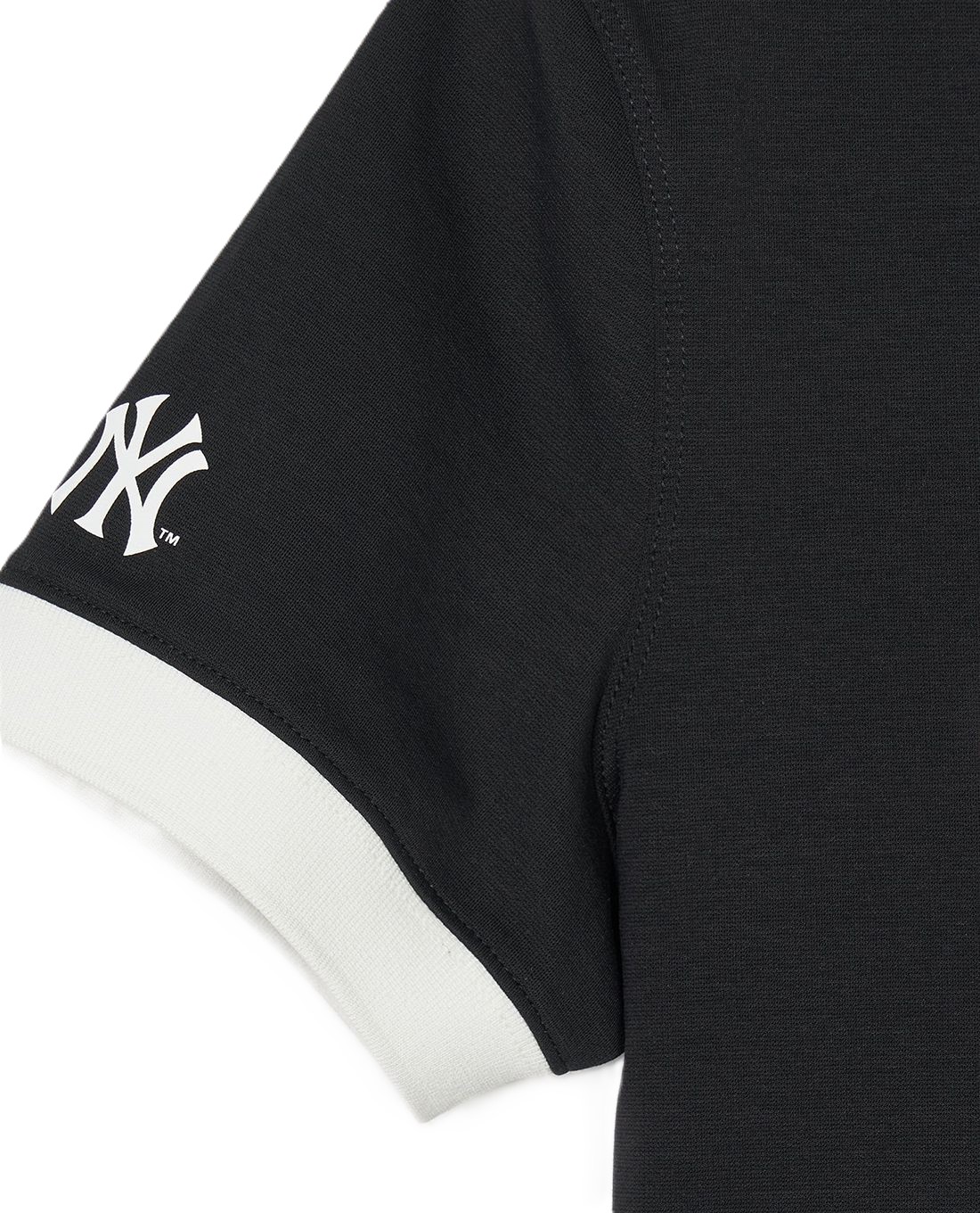 Áo đầm MLB cổ bẻ tay ngắn Varsity Lettering Pique Dress NY New York Yankees Black 3FOPV0143-50BKS 1