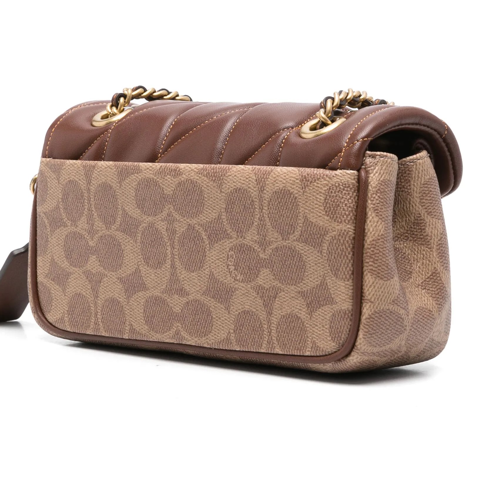 Túi đeo chéo Coach Tabby Shoulder Bag 20 In Signature Canvas With Quilting Brass Tan Brown CY816 3