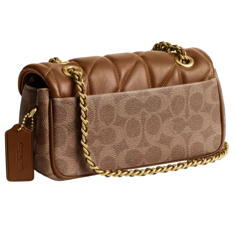 Túi đeo chéo Coach Tabby Shoulder Bag 20 In Signature Canvas With Quilting Brass Tan Brown CY816 1
