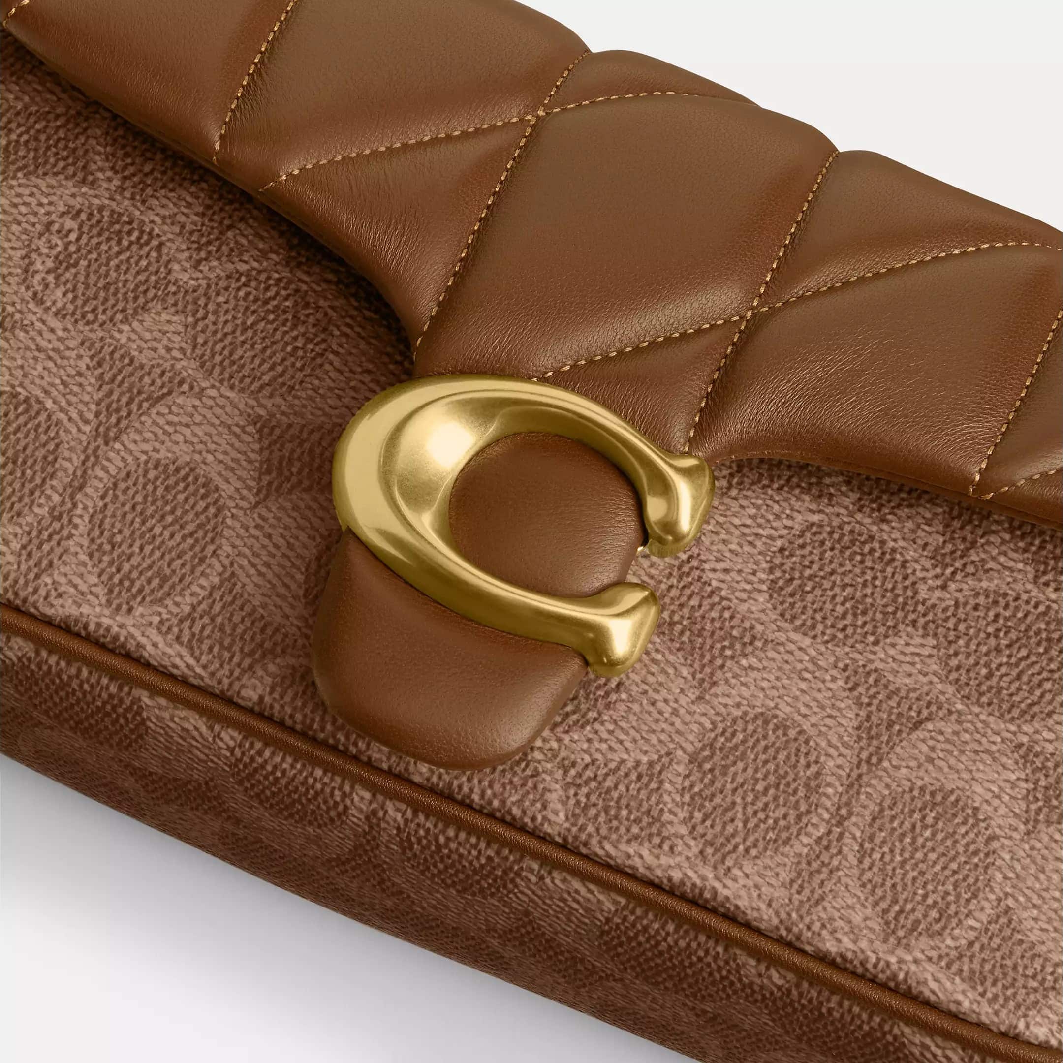 Túi đeo chéo Coach Tabby Shoulder Bag 20 In Signature Canvas With Quilting Brass Tan Brown CY816 5