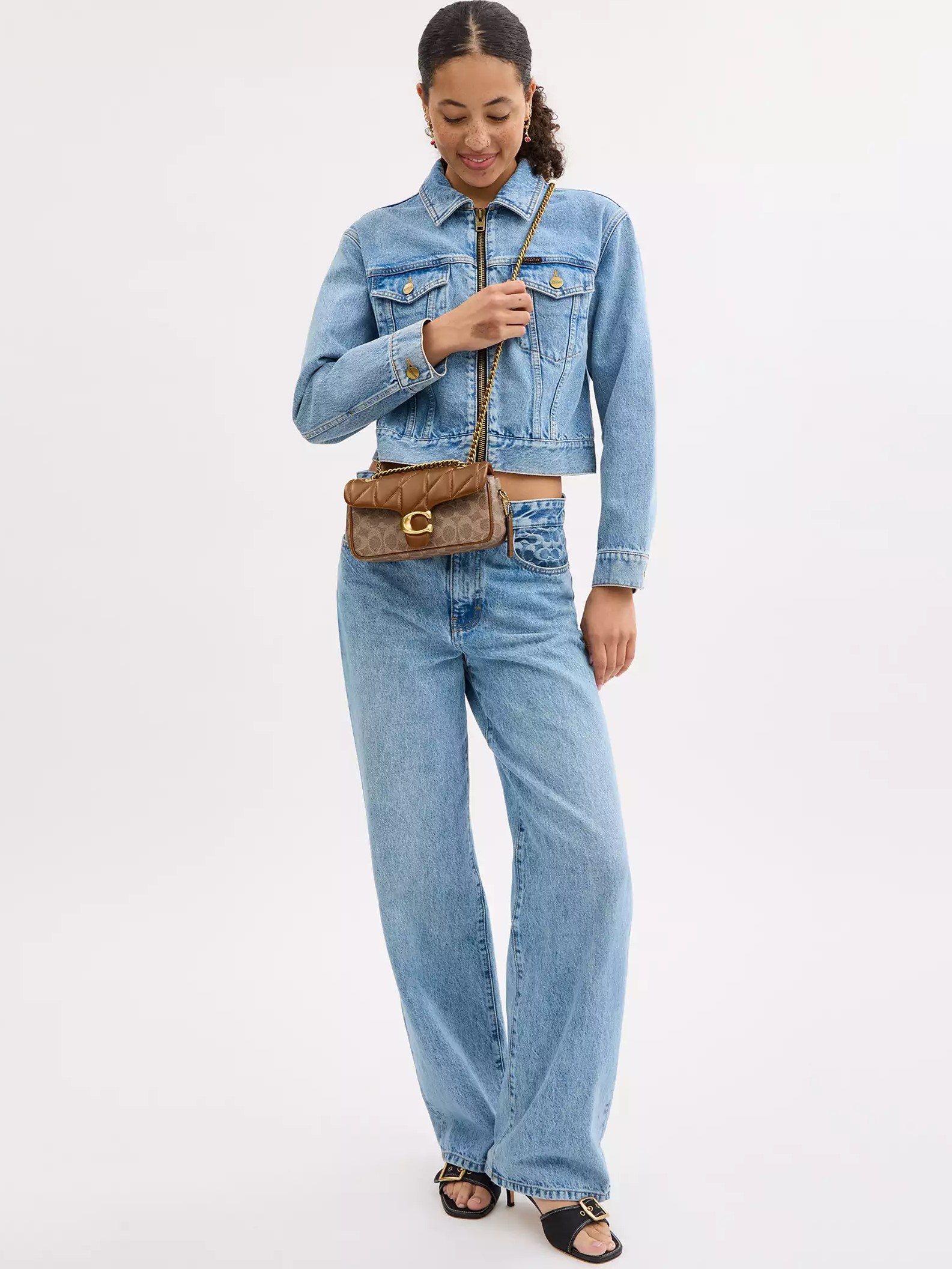 Túi đeo chéo Coach Tabby Shoulder Bag 20 In Signature Canvas With Quilting Brass Tan Brown CY816 8