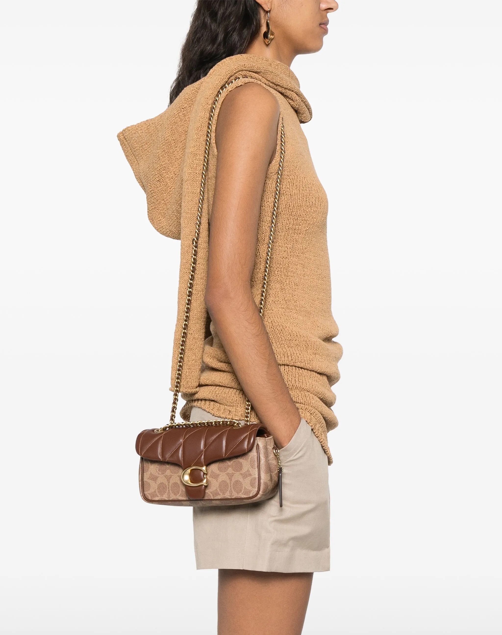 Túi đeo chéo Coach Tabby Shoulder Bag 20 In Signature Canvas With Quilting Brass Tan Brown CY816 9