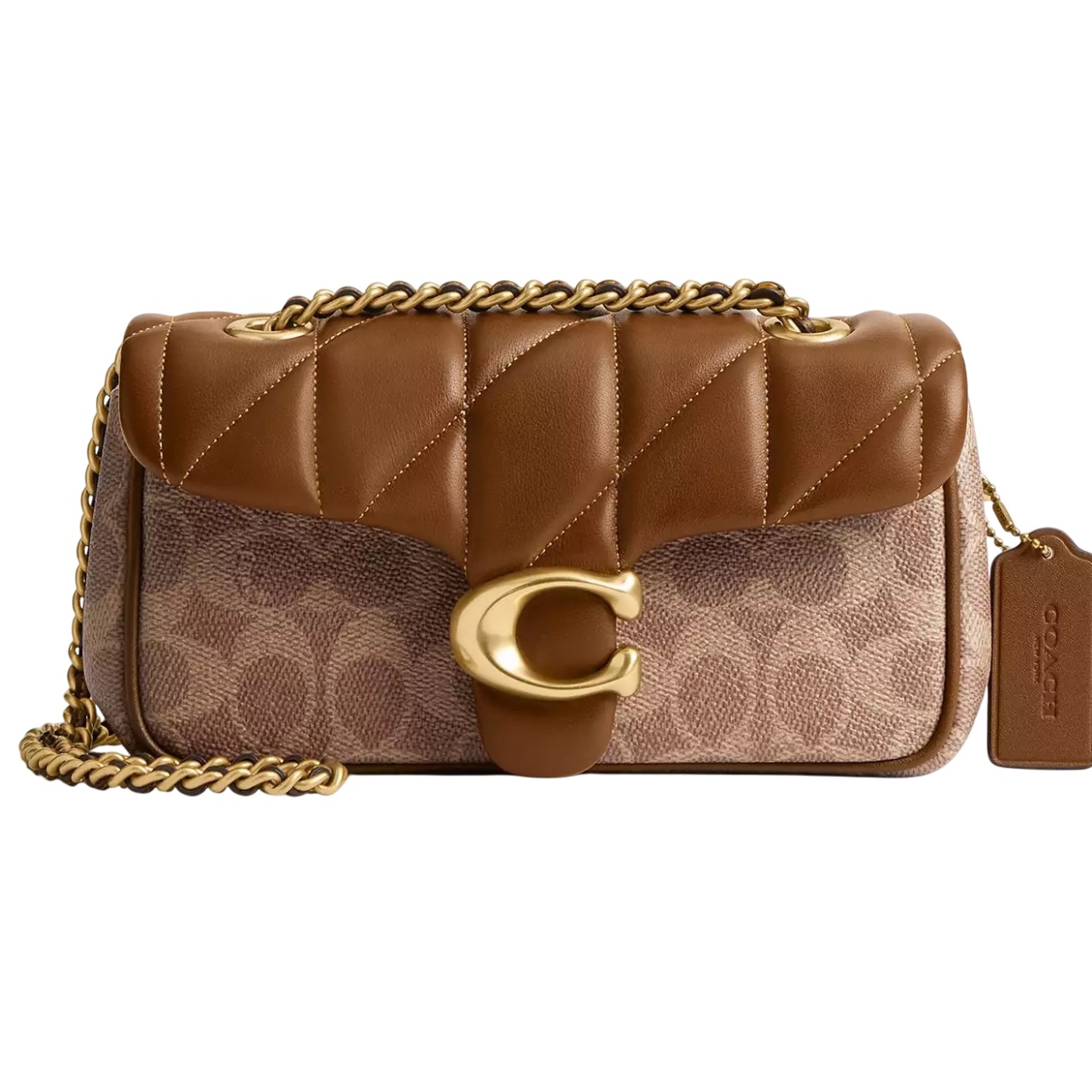 Túi đeo chéo Coach Tabby Shoulder Bag 20 In Signature Canvas With Quilting Brass Tan Brown CY816 11