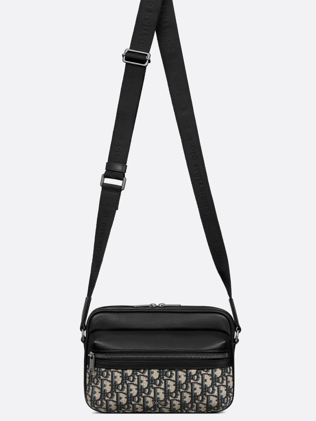 Túi đeo chéo Dior Nam Rider 2.0 Zipped Messenger Bag Beige and Black Dior Oblique Jacquard 4