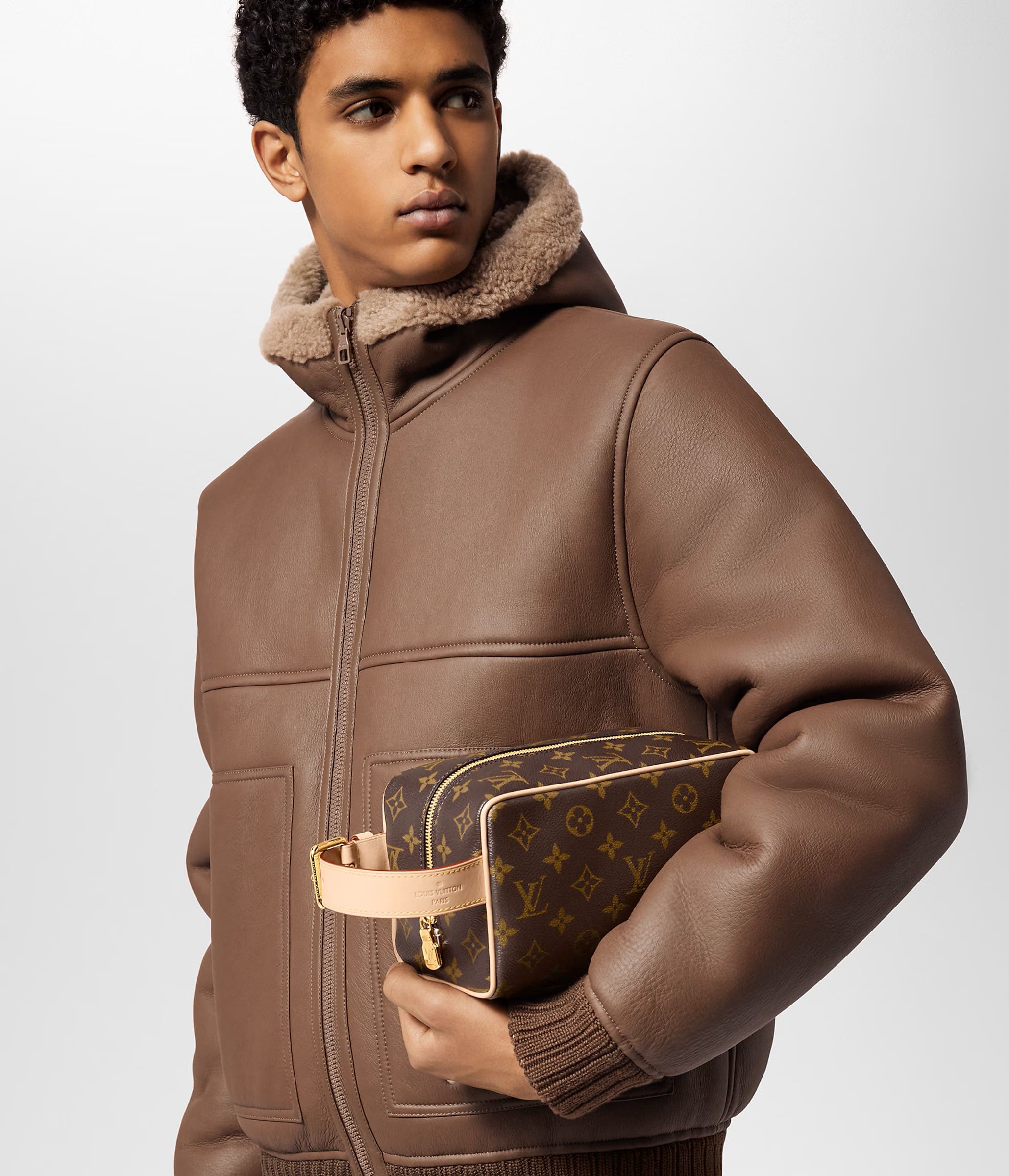 Túi xách nâu Louis Vuitton Trousse Toilette Locker Dopp Kit Monogram Canvas 5