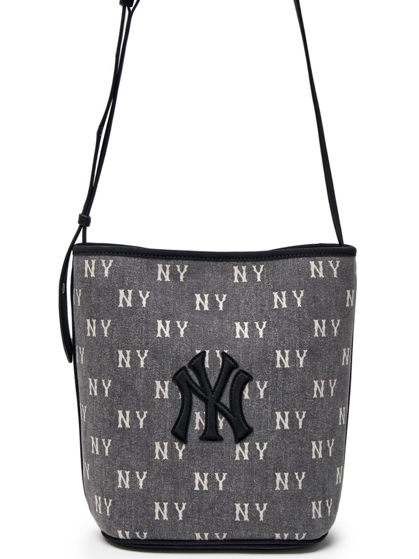 Túi đeo chéo MLB Classic Monogram Vintage Denim Bucket Bag New York Yankees Grey 3ABMMV65N-50CGS 3